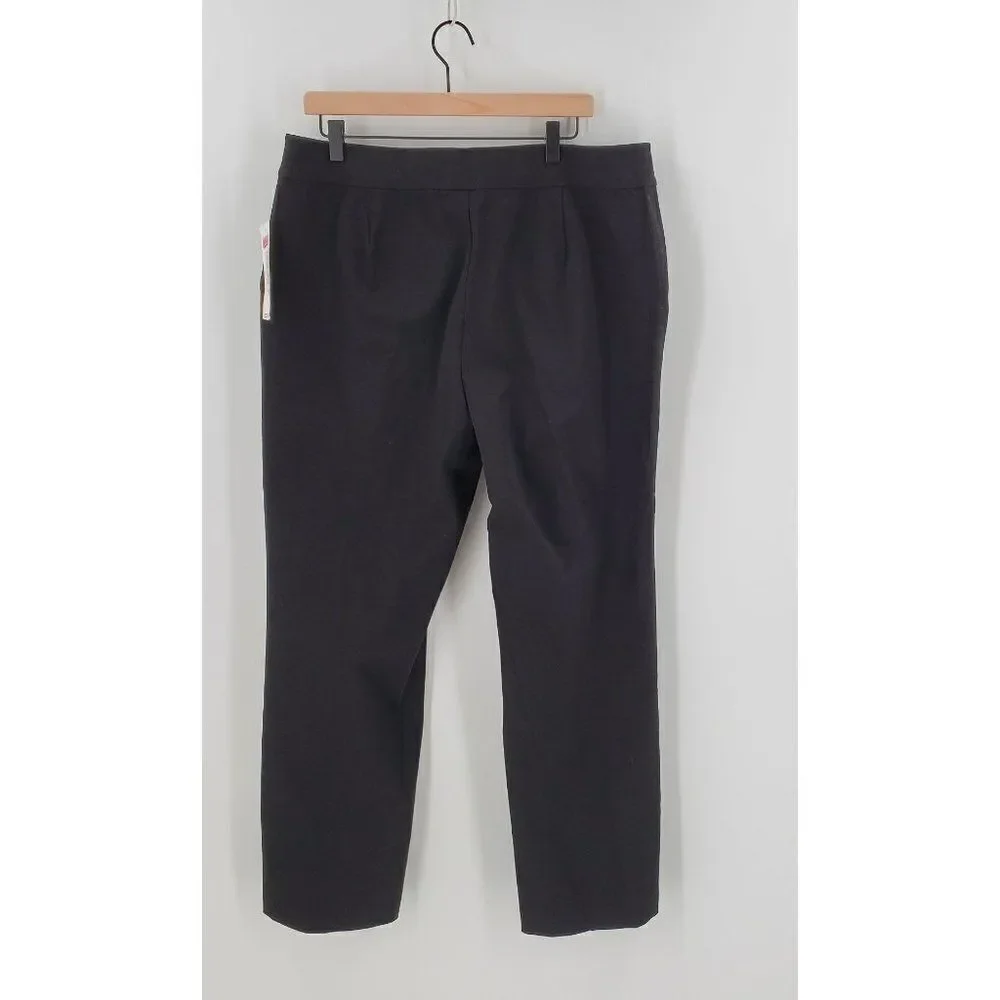 Lauren Ralph Lauren Pants Womens Cotton Front Zip Pockets Black Size 16W - Picture 3 of 9
